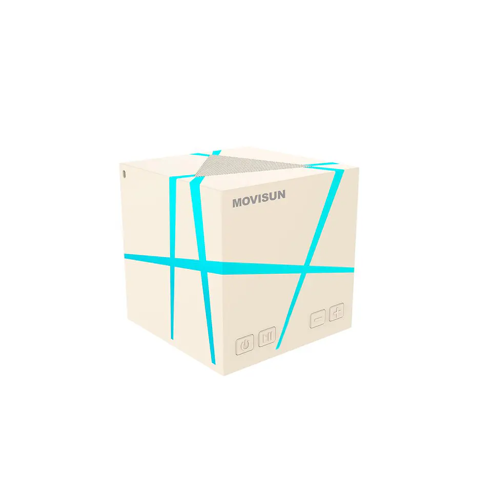 Parlante Bluetooth MOVISUN Power Magic 5W con Luces RGB, TWS y Bluetooth 6.0 Beige 1