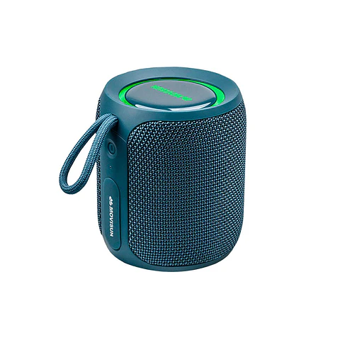 Parlante Bluetooth MOVISUN Power Smart 16W IPX7 con Sonido 360°, TWS y Luces LED Azul