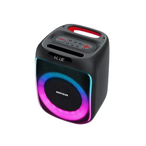 Parlante Karaoke Bluetooth MOVISUN Power Five 40W con Micrófono, Luces LED y 10H de Batería