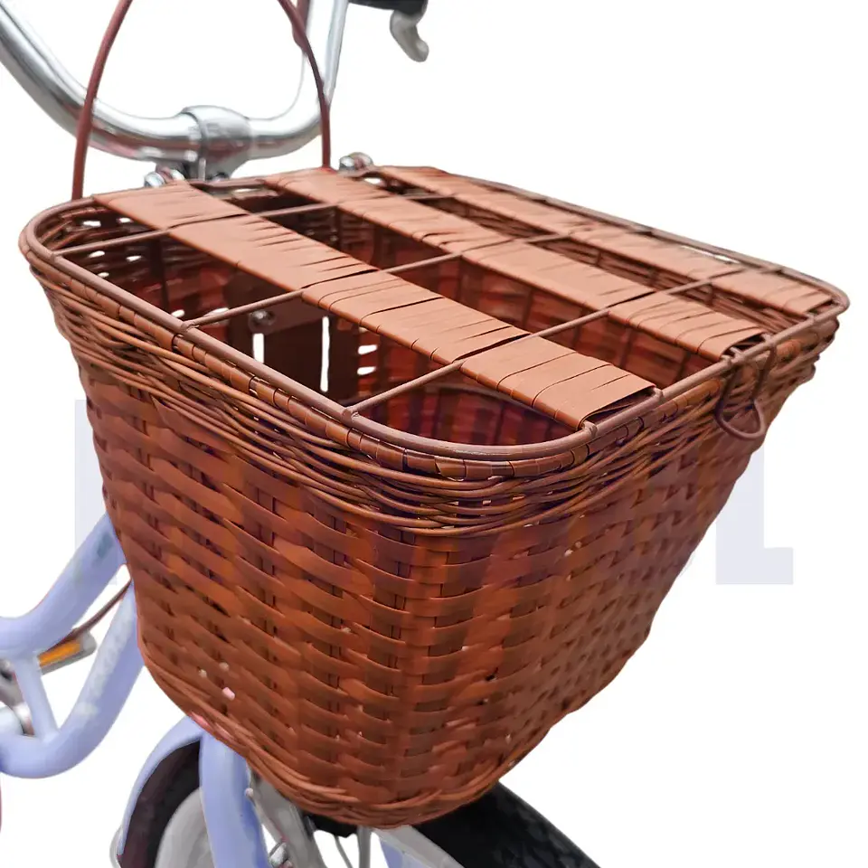Bicicleta Vintage Aro 20 para Niñas con Canasta y Parrilla Lila 7