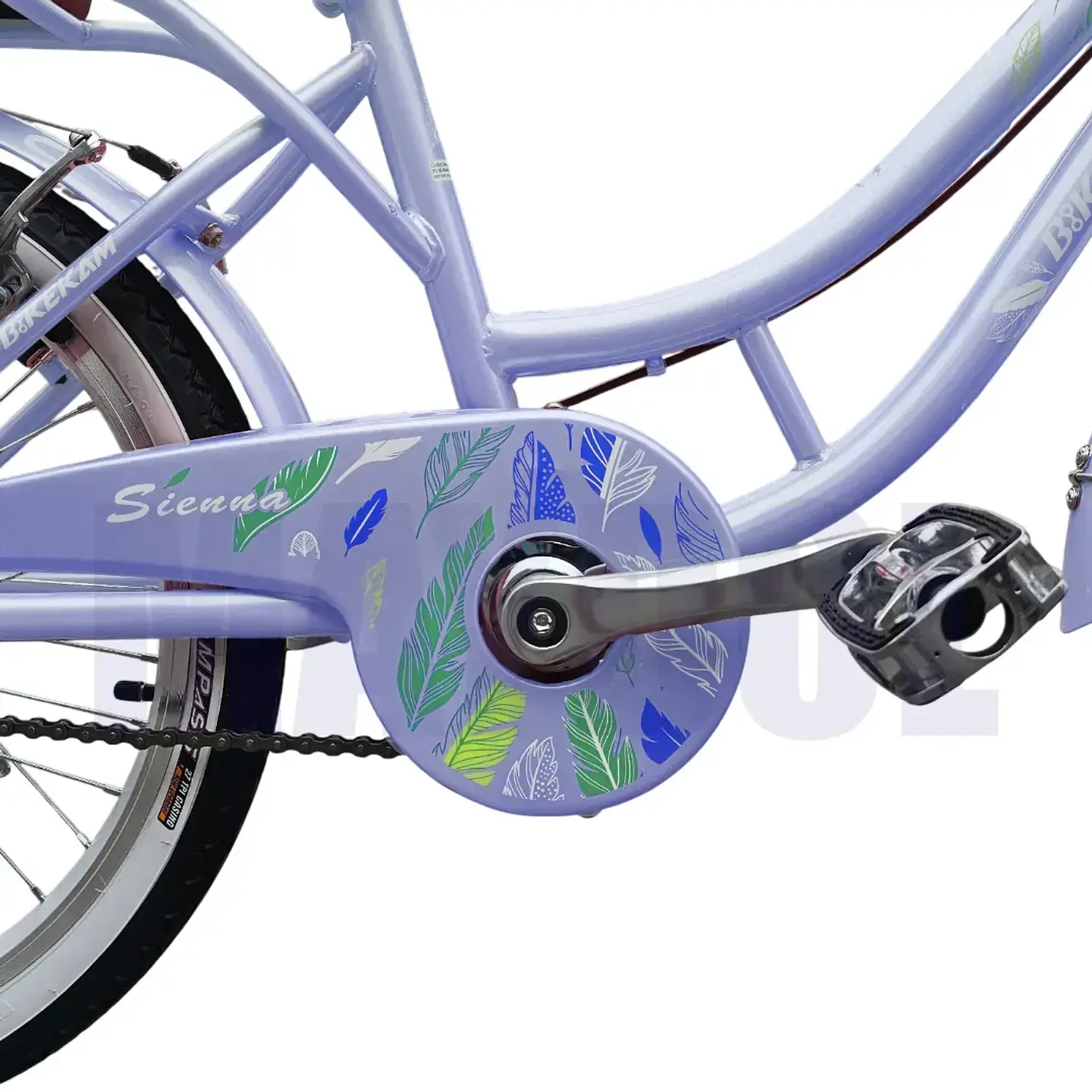 Bicicleta Vintage Aro 20 para Niñas con Canasta y Parrilla Lila 5