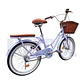 Bicicleta Vintage Aro 20 para Niñas con Canasta y Parrilla Lila - Miniatura 2