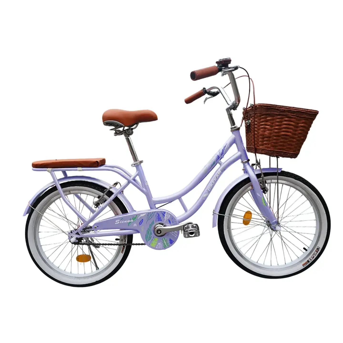 Bicicleta Vintage Aro 20 para Niñas con Canasta y Parrilla Lila 1