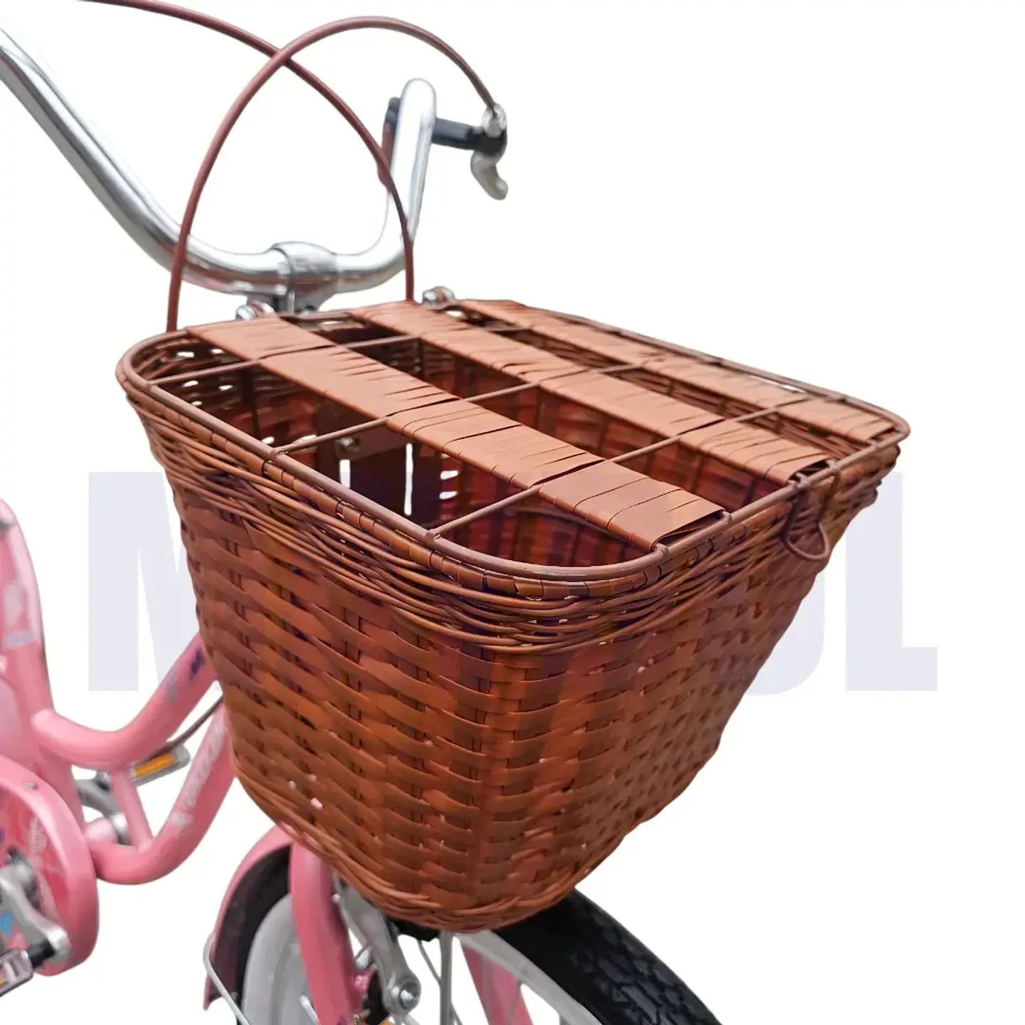 Bicicleta Vintage Aro 20 para Niñas con Canasta y Parrilla Rosada 7