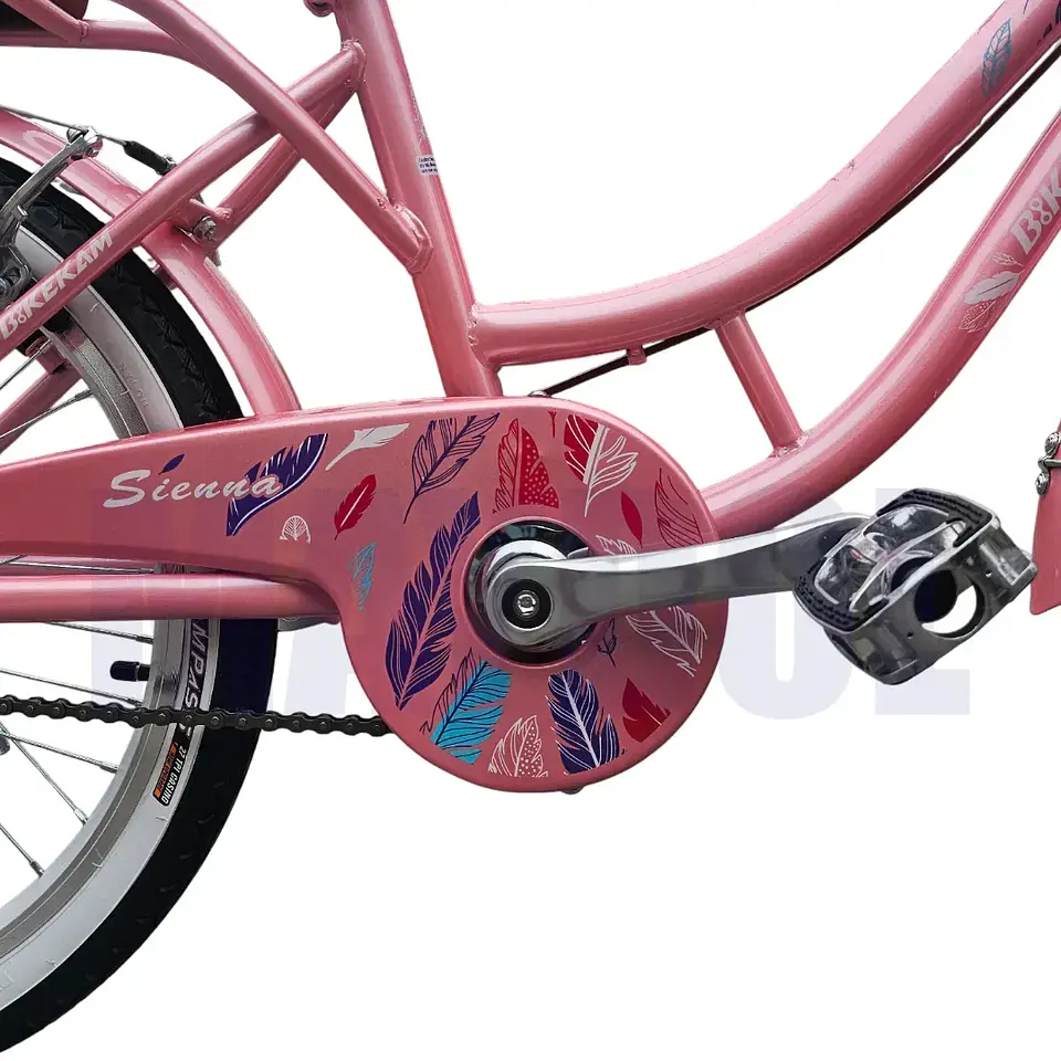 Bicicleta Vintage Aro 20 para Niñas con Canasta y Parrilla Rosada 4