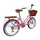 Bicicleta Vintage Aro 20 para Niñas con Canasta y Parrilla Rosada - Miniatura 3
