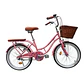 Bicicleta Vintage Aro 20 para Niñas con Canasta y Parrilla Rosada - Miniatura 1