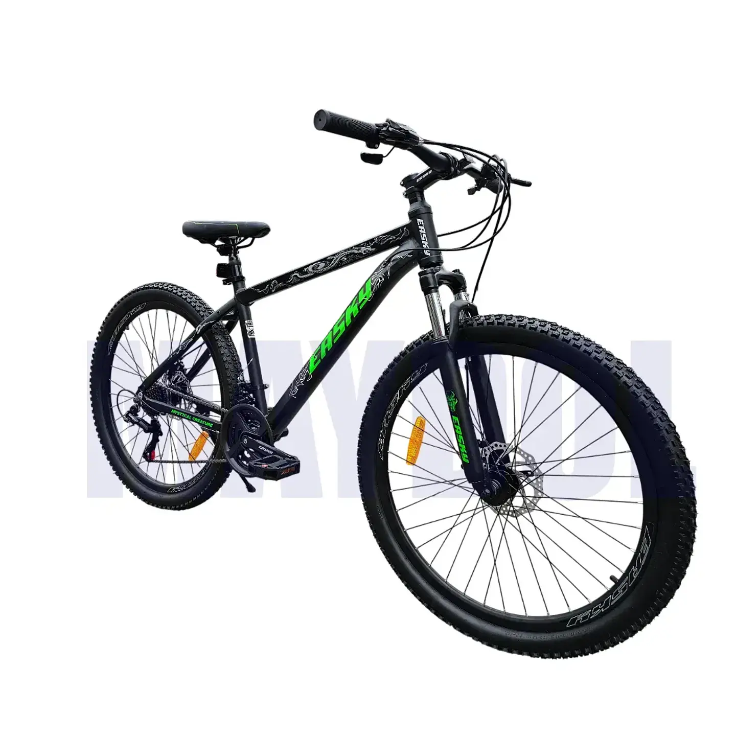 Bicicleta MTB Aro 26 Modelo EASKY Con Shimano Tourney 21v Negro con Verde 2