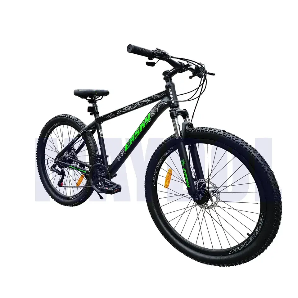 Bicicleta MTB Aro 26 Modelo EASKY Con Shimano Tourney 21v Negro con Verde 2