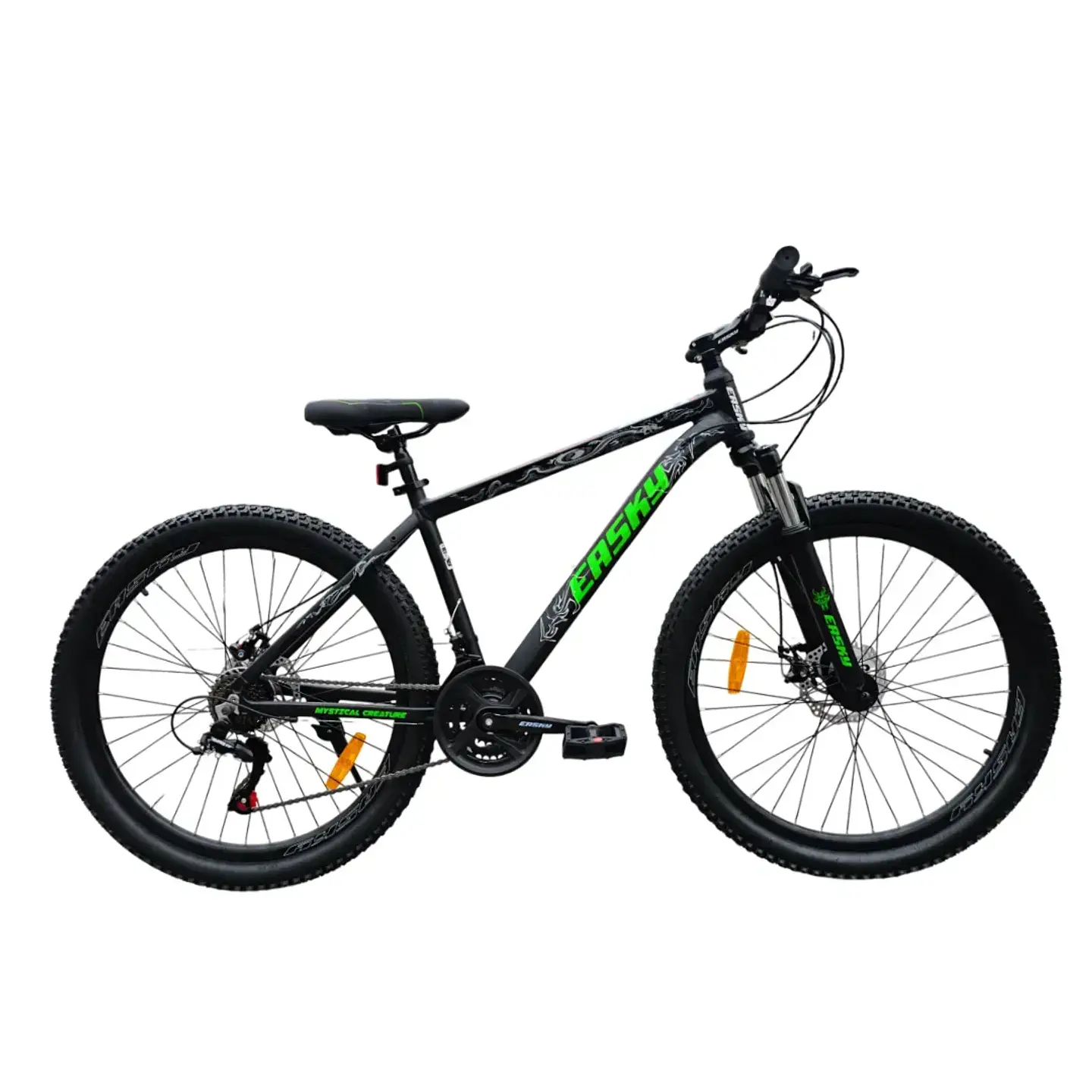 Bicicleta MTB Aro 26 Modelo EASKY Con Shimano Tourney 21v Negro con Verde 1