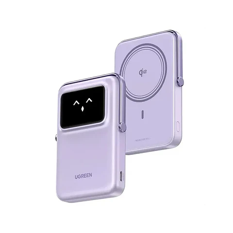 Power Bank UGREEN Magnético Inalámbrico 10000mAh PD 20W con Pantalla TFT y Soporte