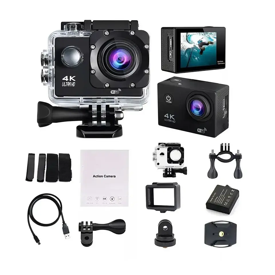 Cámara Deportiva 4K Ultra HD WiFi con Pantalla LCD 2