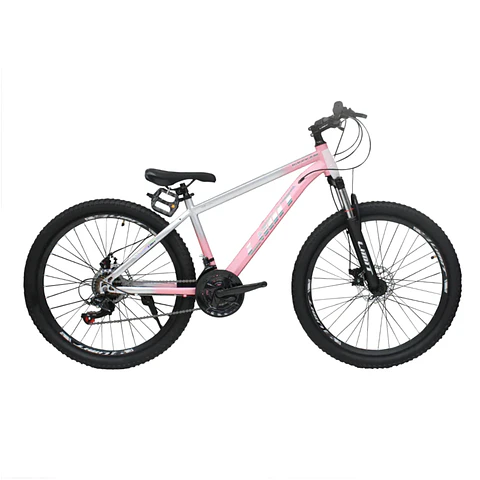 Bicicleta MTB Dama Aro 24 Limit con Shimano 21V y Suspensión Rosada