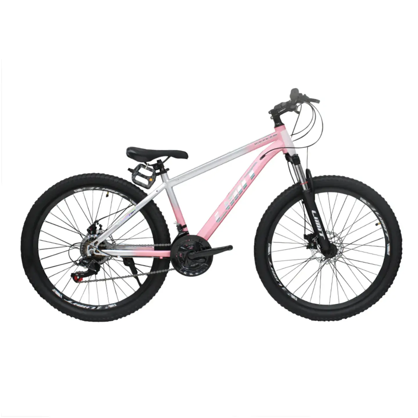 Bicicleta MTB Dama Aro 24 Limit con Shimano 21V y Suspensión Rosada 1