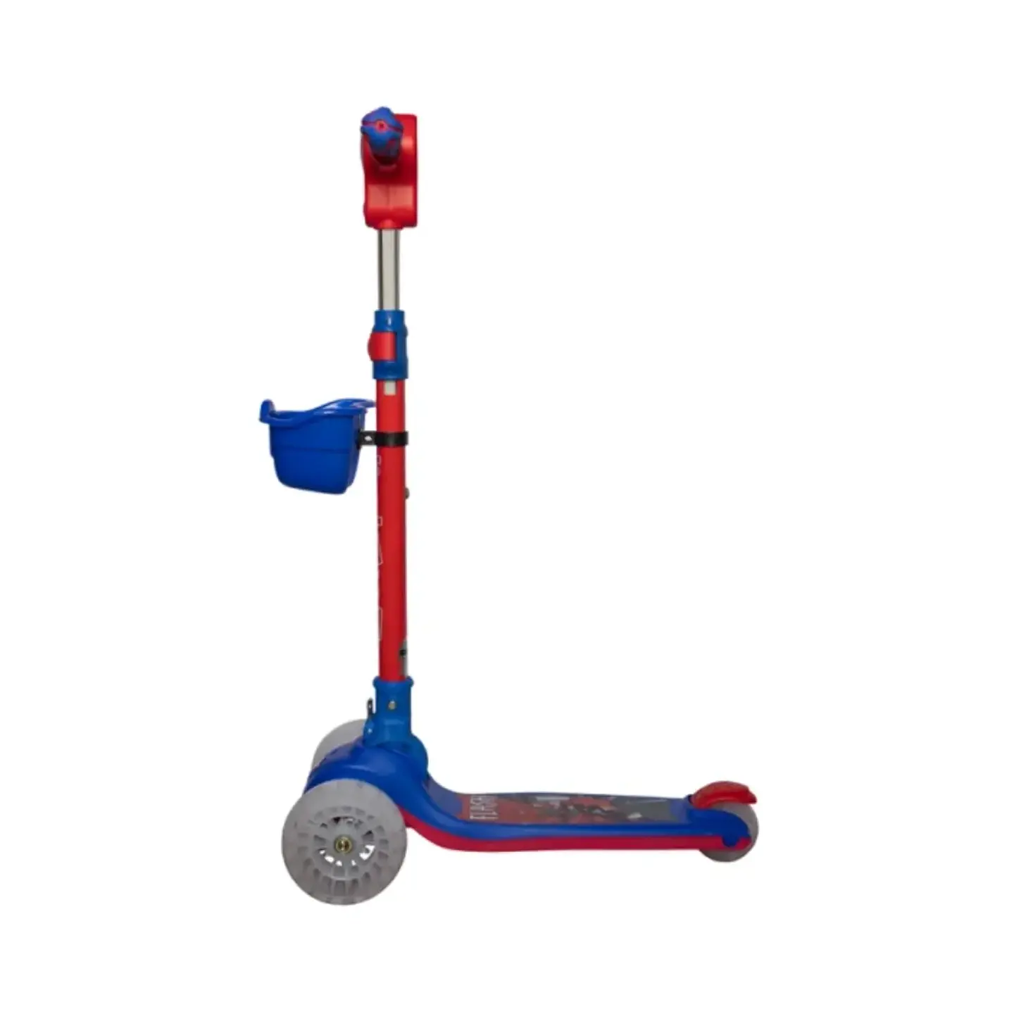 Scooter Infantil Musical LED con Llantas Anchas + Casco, Rodilleras y Coderas de Regalo Azul con Rojo 2