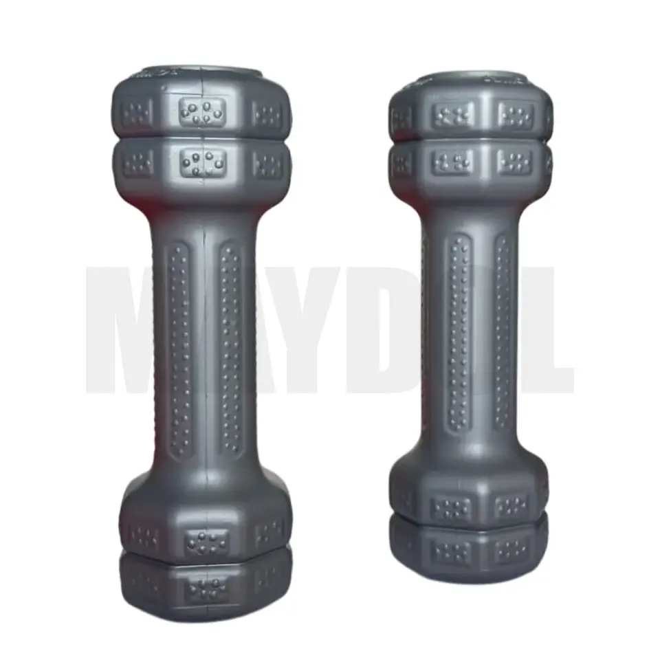 Mancuernas de Vinil 0.5 kg (Par) – Pesas Antideslizantes para Fitness y Tonificación Gris 2