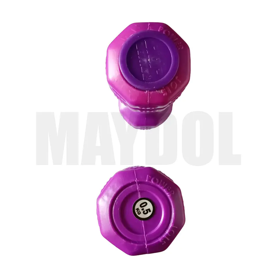 Mancuernas de Vinil 0.5 kg (Par) – Pesas Antideslizantes para Fitness y Tonificación Lila 3