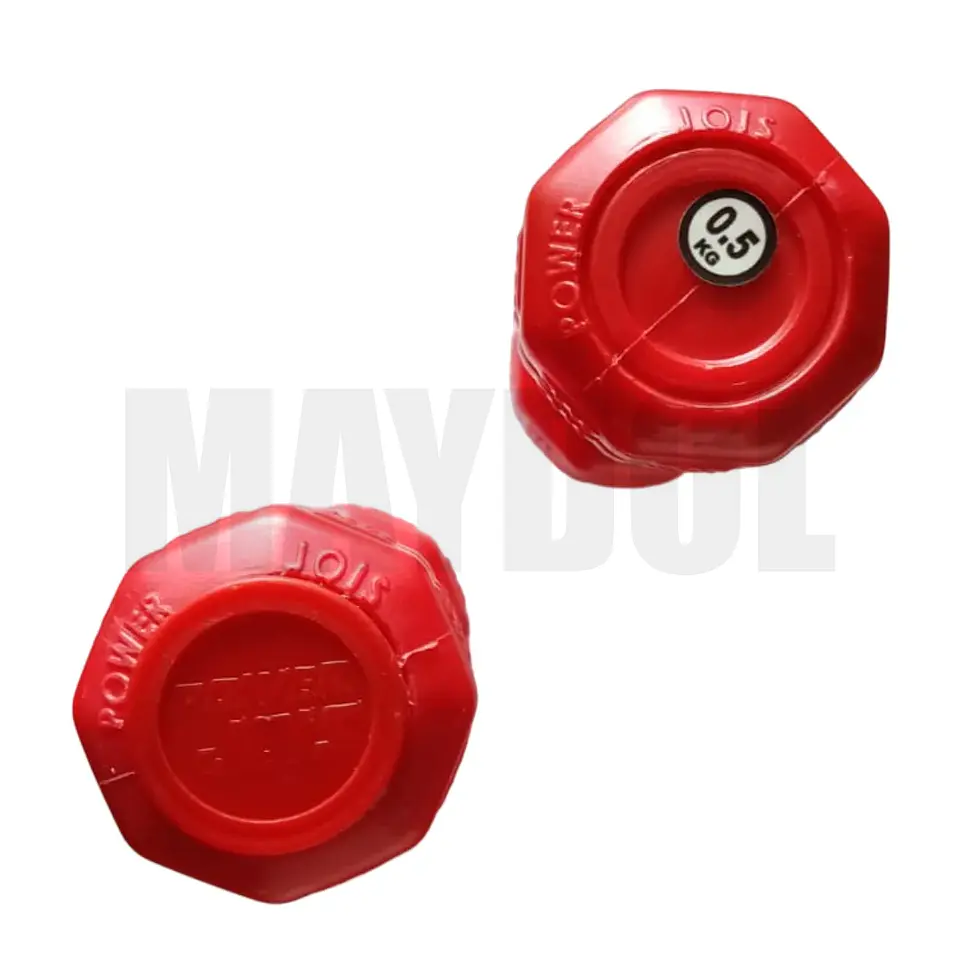Mancuernas de Vinil 0.5 kg (Par) – Pesas Antideslizantes para Fitness y Tonificación Rojo 3