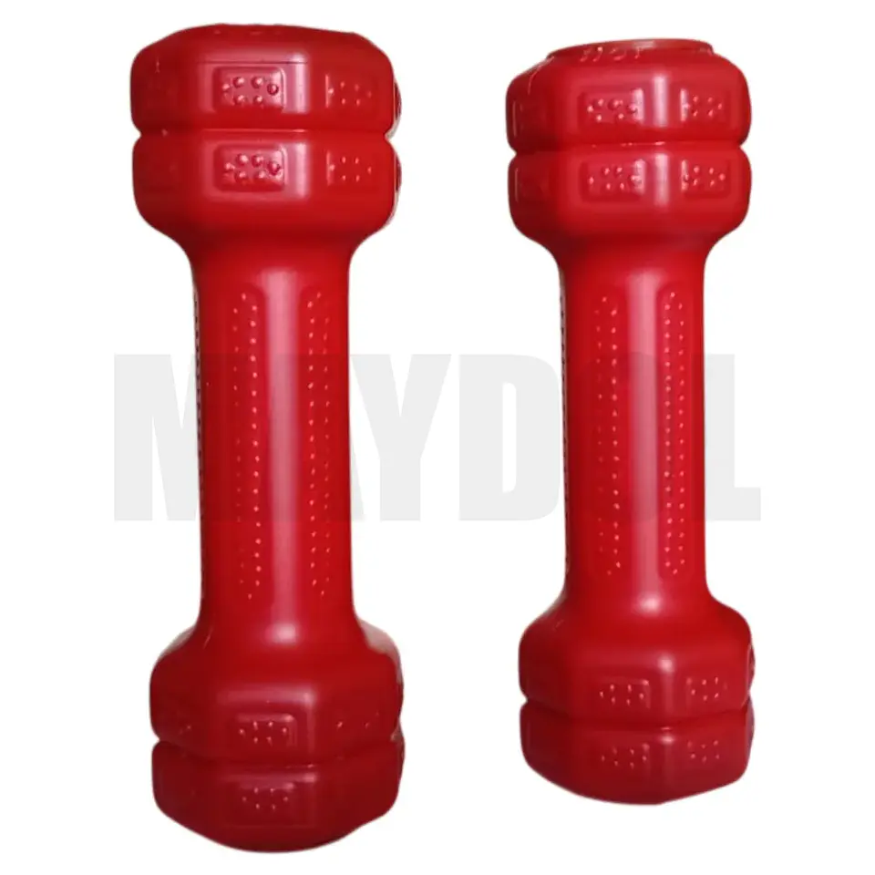 Mancuernas de Vinil 0.5 kg (Par) – Pesas Antideslizantes para Fitness y Tonificación Rojo 2
