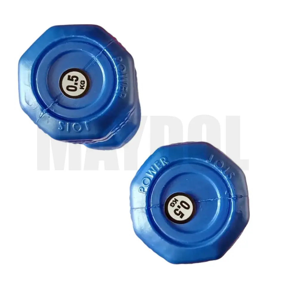 Mancuernas de Vinil 0.5 kg (Par) – Pesas Antideslizantes para Fitness y Tonificación Azul 3