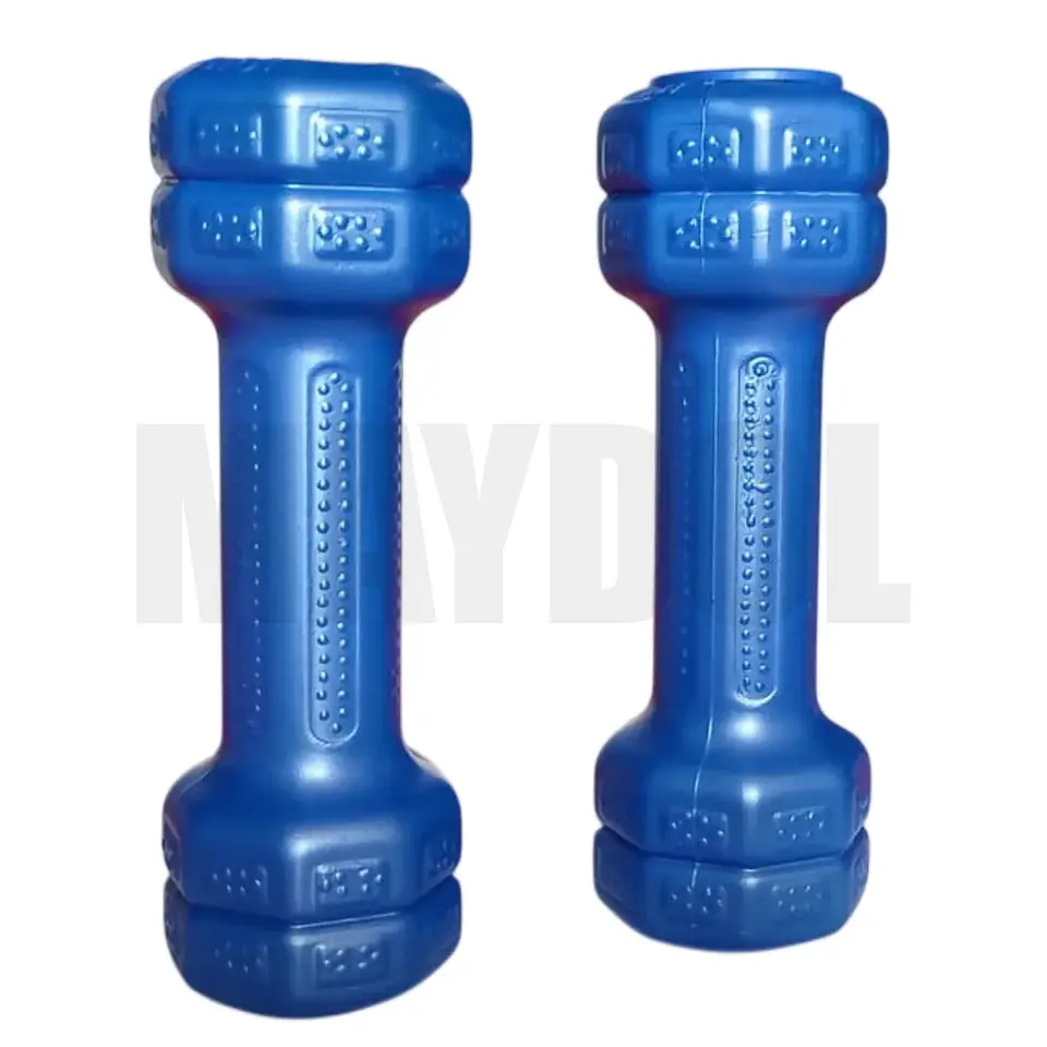 Mancuernas de Vinil 0.5 kg (Par) – Pesas Antideslizantes para Fitness y Tonificación Azul 2