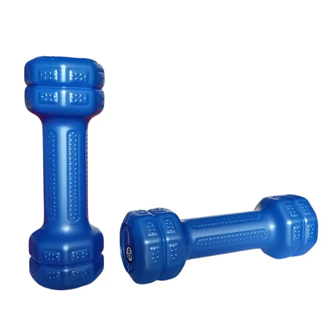 Mancuernas de Vinil 0.5 kg (Par) – Pesas Antideslizantes para Fitness y Tonificación Azul