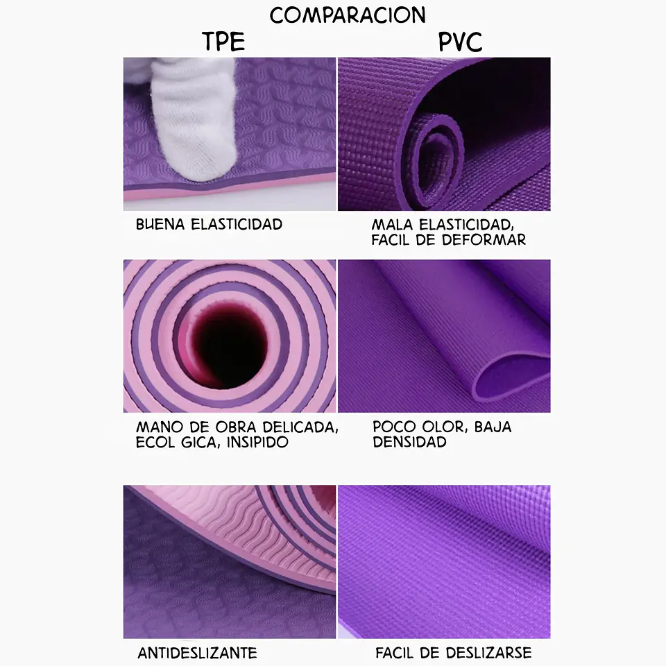 Mat de Yoga Eco Friendly 6mm Antideslizante TPE Premium 5