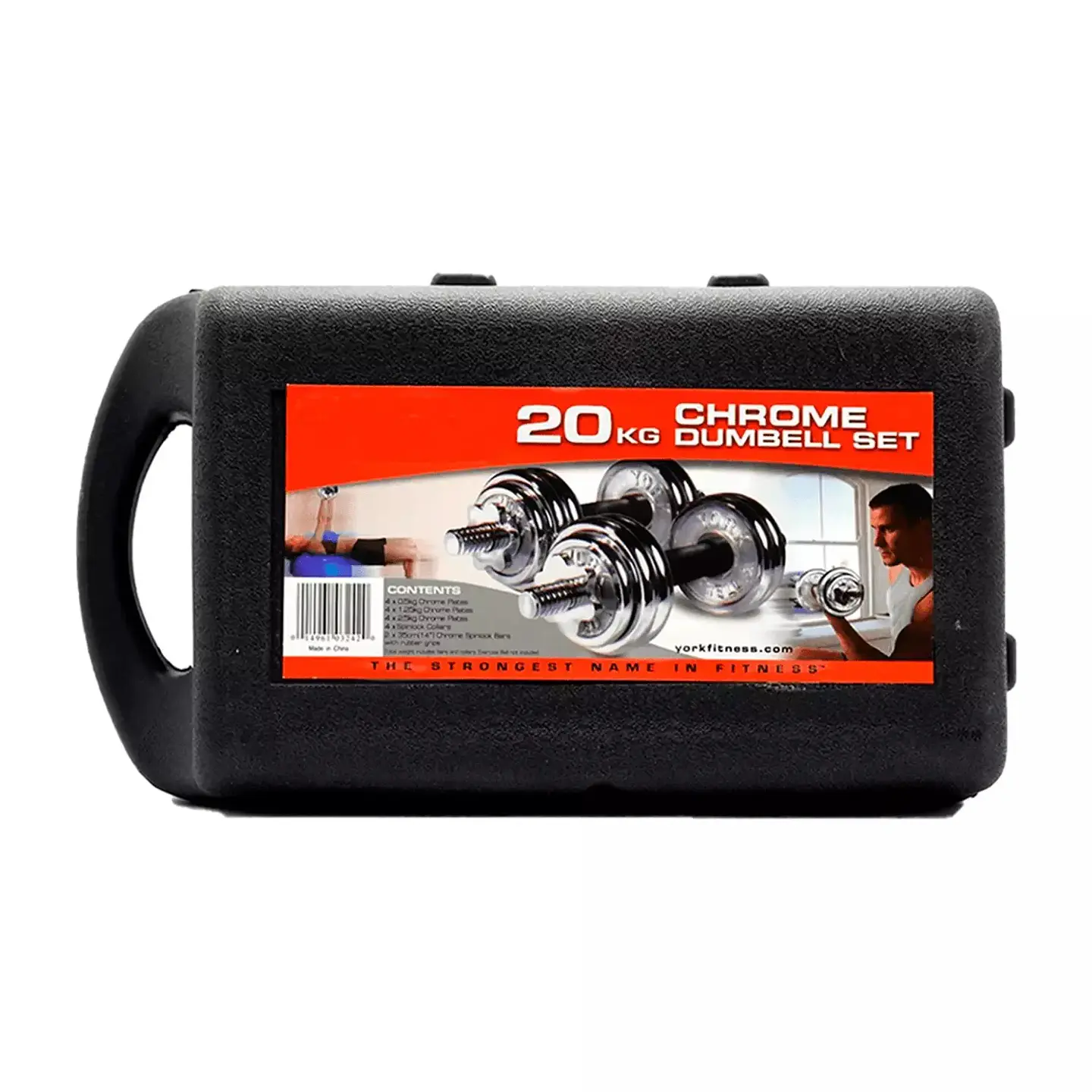 Set de Mancuernas Ajustables 20 kg con Discos Cromados y Barra Adaptadora 4