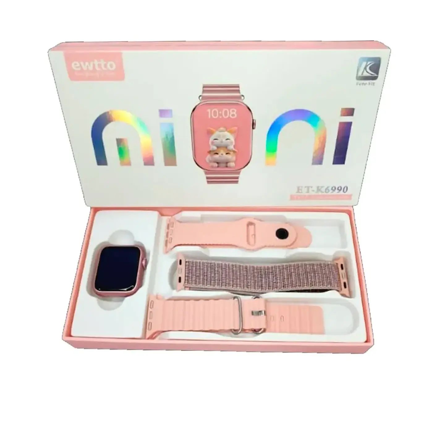 Smartwatch Ewtto ET-K6990 Mini Rosado – 3 Correas Intercambiables 3