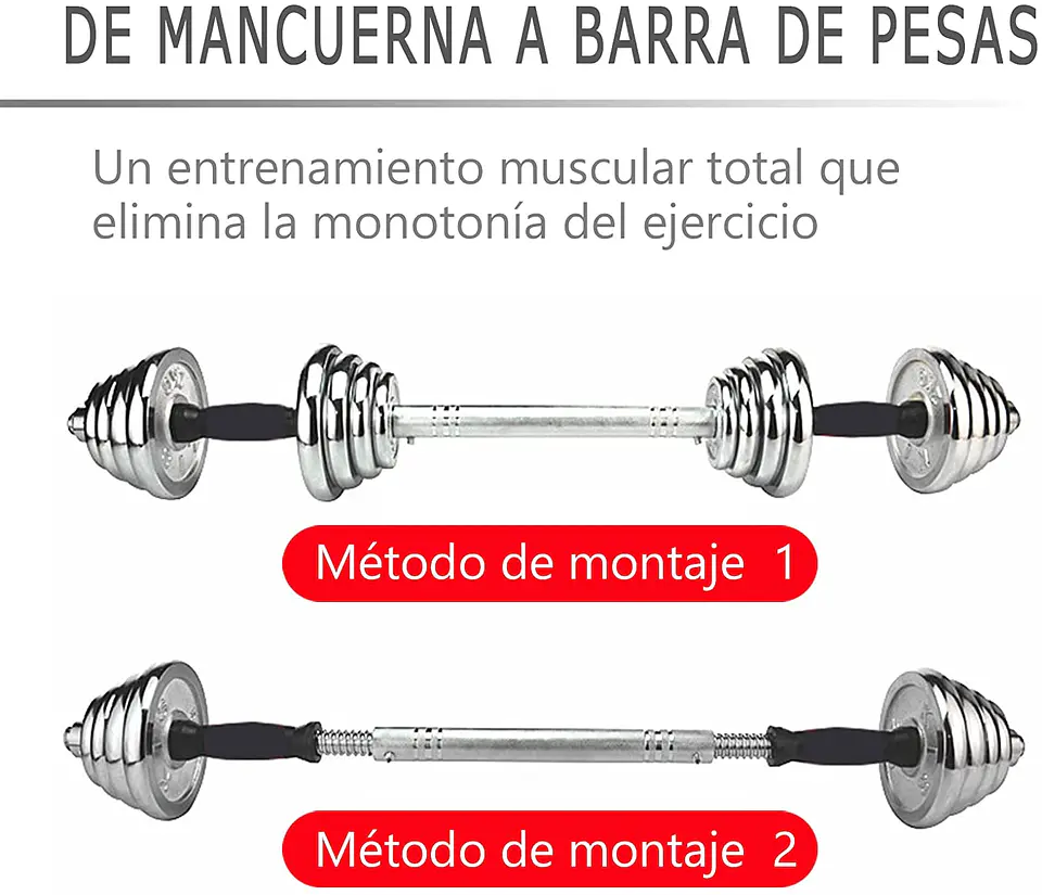 Maletín de Pesas Cromadas 30 kg con Discos y Barras 2