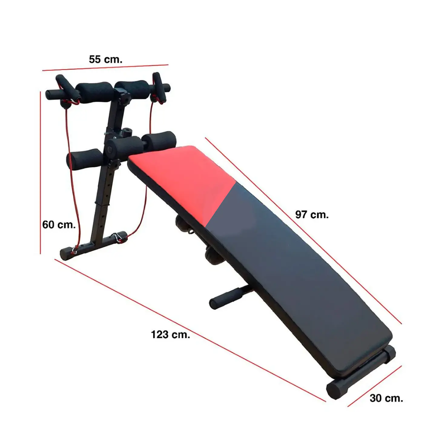 Banca Abdominal con Ligas + Pesas – Multifuncional y Plegable 2