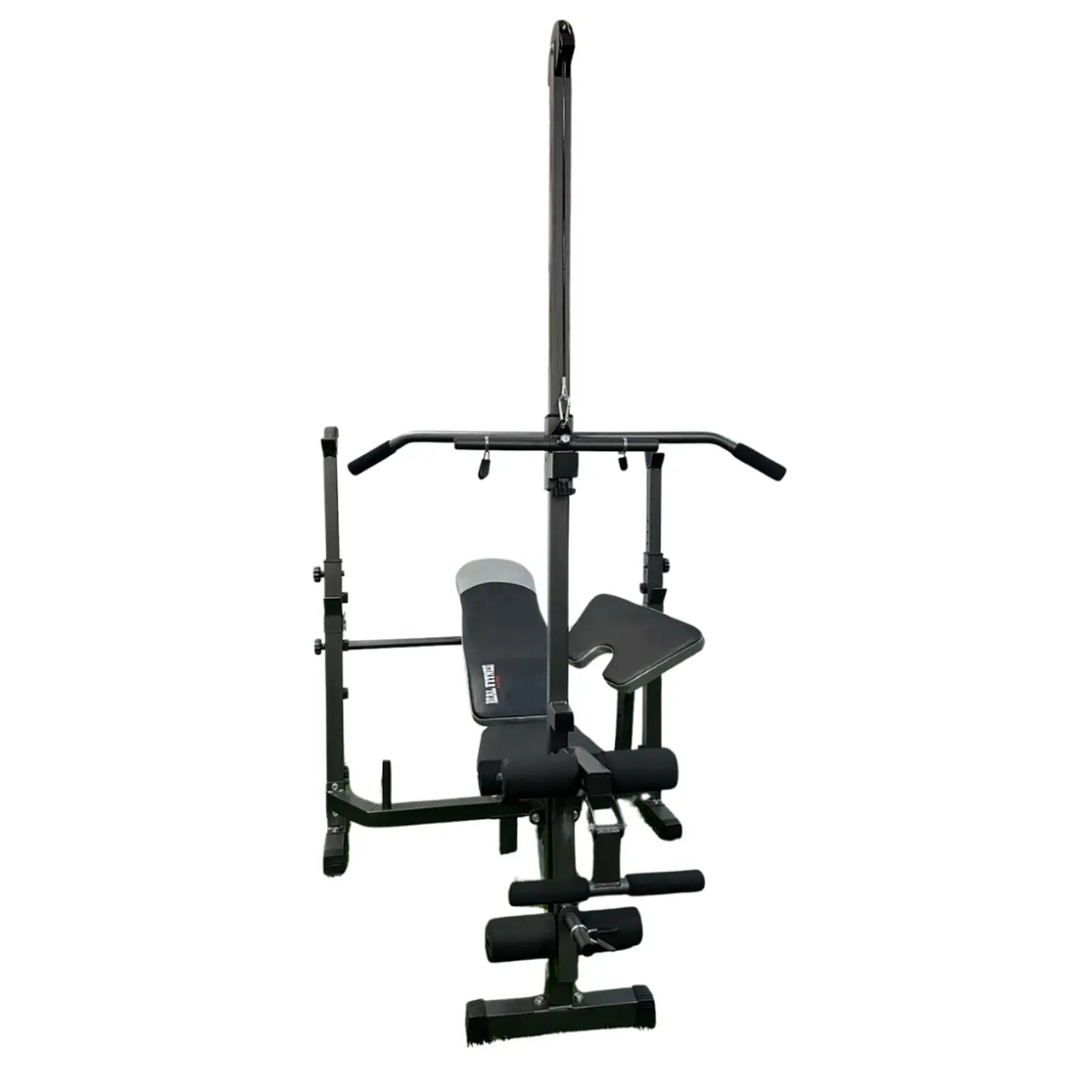 Banca Multifuncional Gris con Polea – Banco de Pesas para Entrenamiento 2