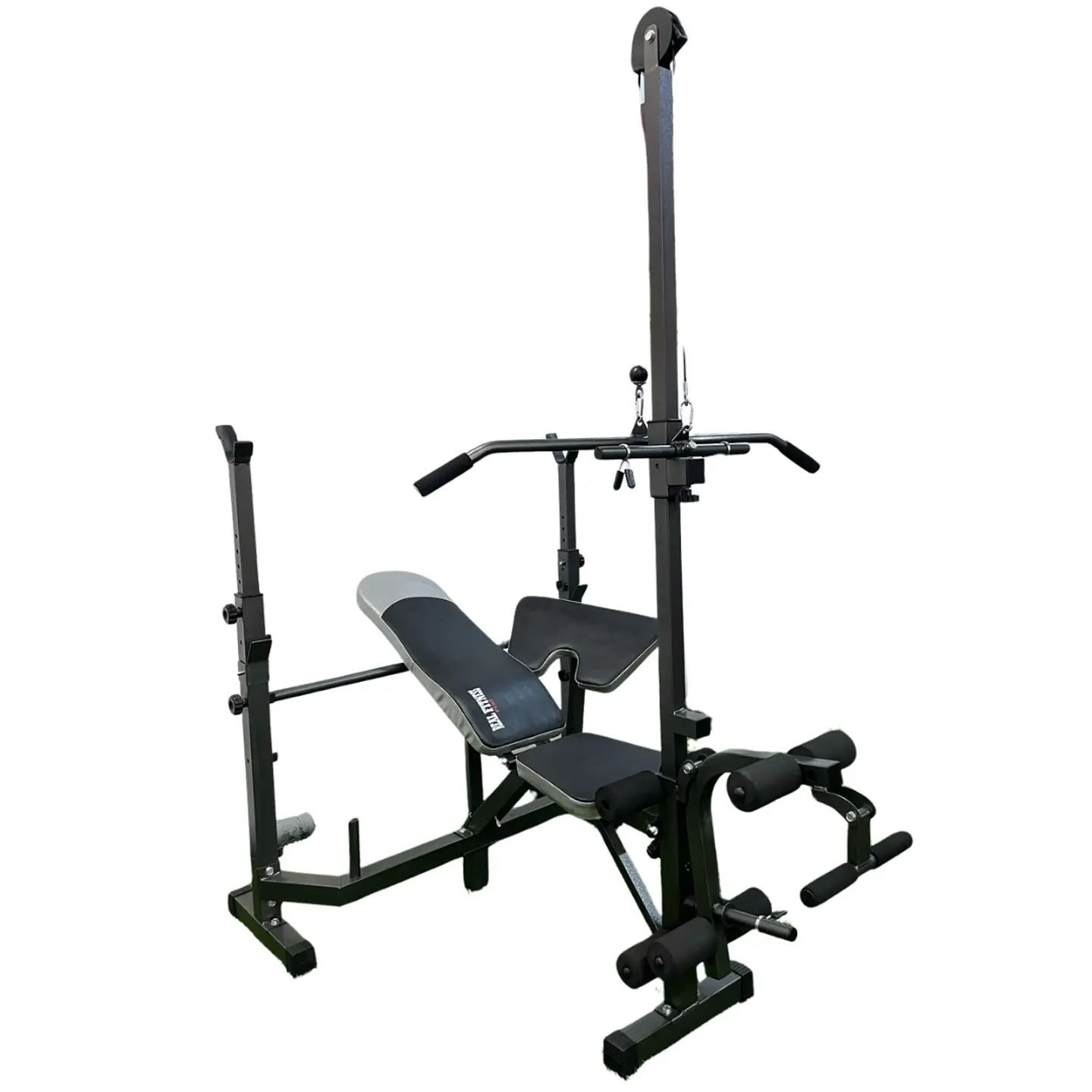 Banca Multifuncional Gris con Polea – Banco de Pesas para Entrenamiento 3
