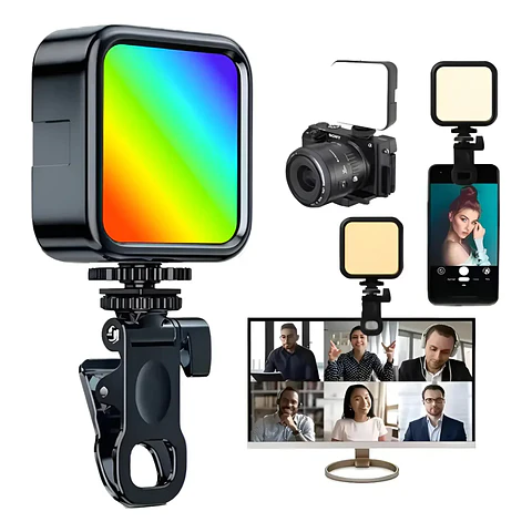 Mini Luz LED RGB AY-83 con Clip Recargable para Fotos y Videos