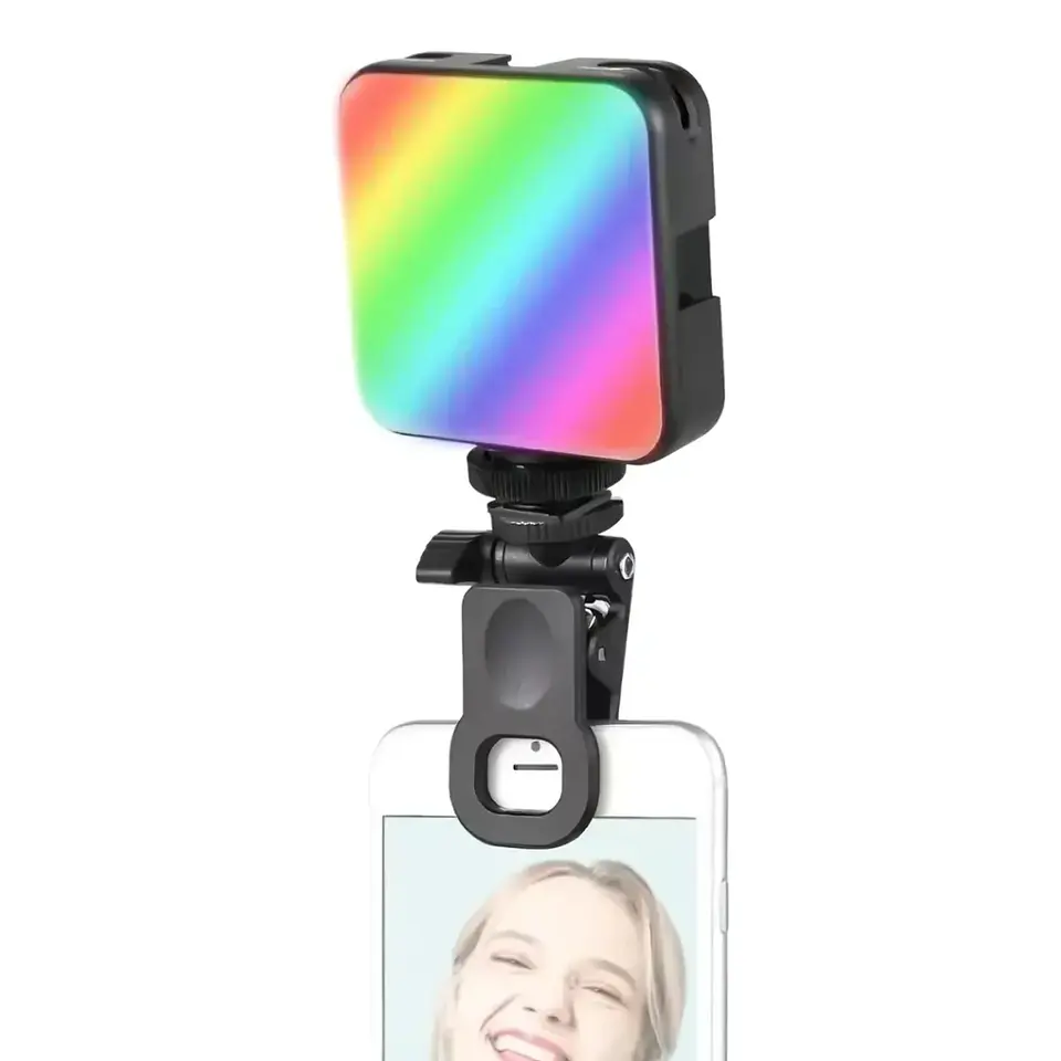 Mini Luz LED RGB AY-83 con Clip Recargable para Fotos y Videos 3