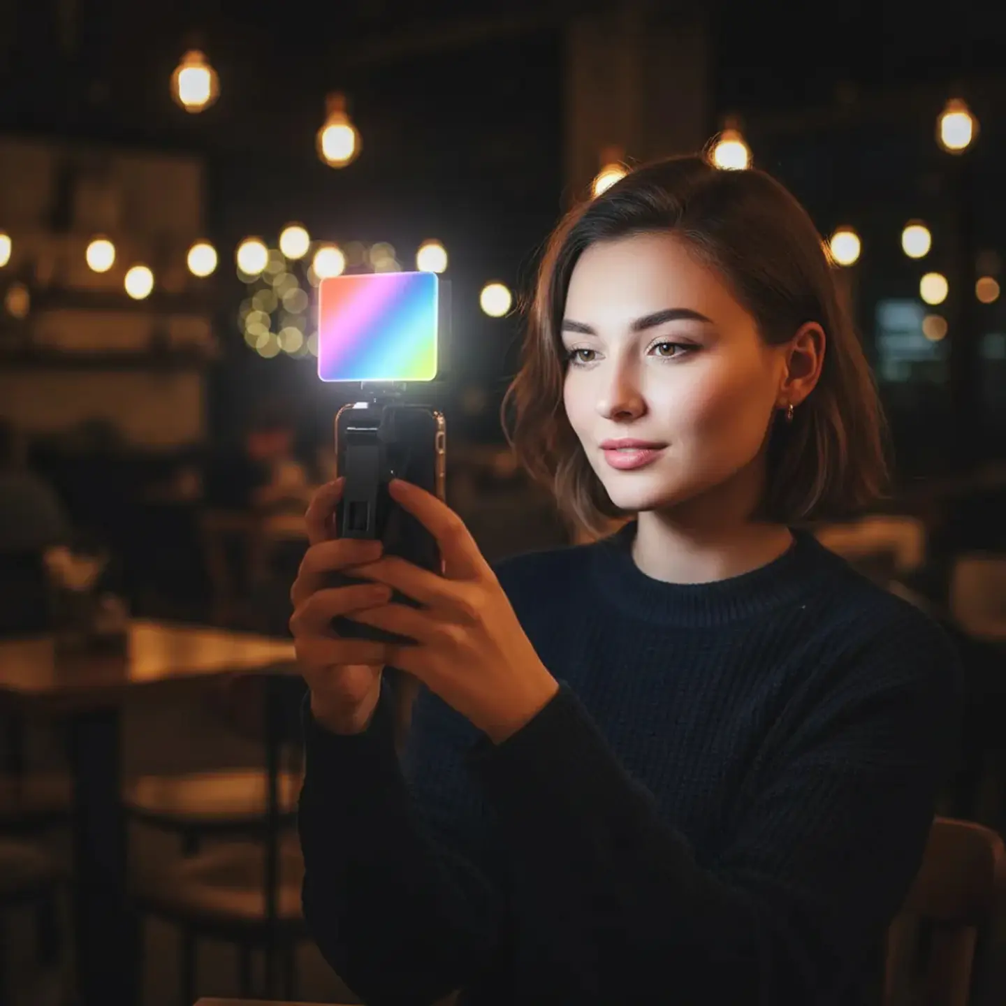 Panel LED Selfie Portátil AY-96JSSR – Luz para Fotos, Videos y Streaming 4