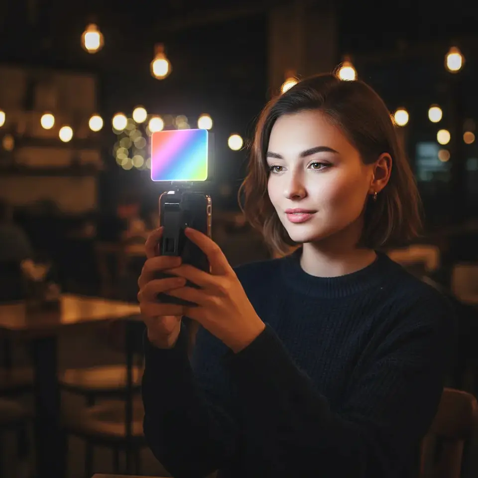 Panel LED Selfie Portátil AY-96JSSR – Luz para Fotos, Videos y Streaming 4