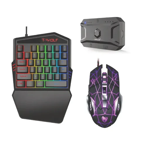 Kit Gamer 3 en 1 ATE-GMM1 – Teclado + Mouse RGB + Adaptador Bluetooth