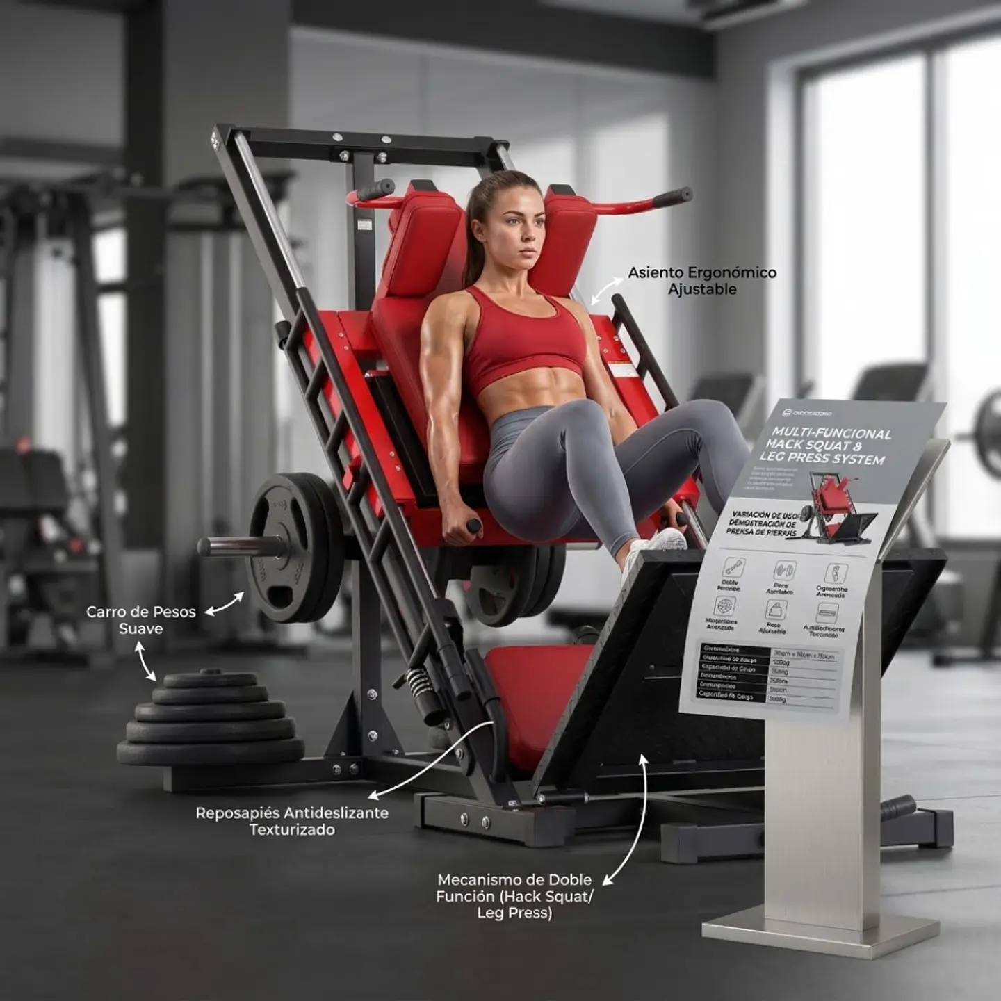 Prensa Dual para Piernas | Máquina de Fuerza para Gimnasio 2