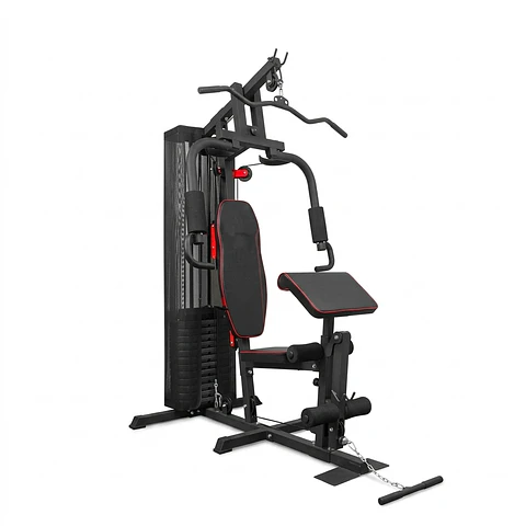 Mini Gym Multifuncional con Pila de 68 kg Rojo