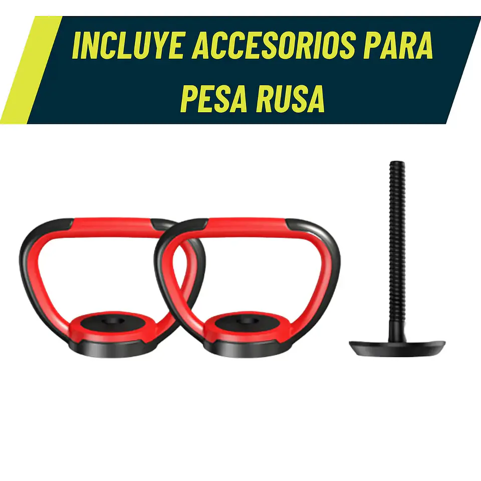 Mancuernas Set 40 kg Convertibles con Barra, Asas y Push Up 5