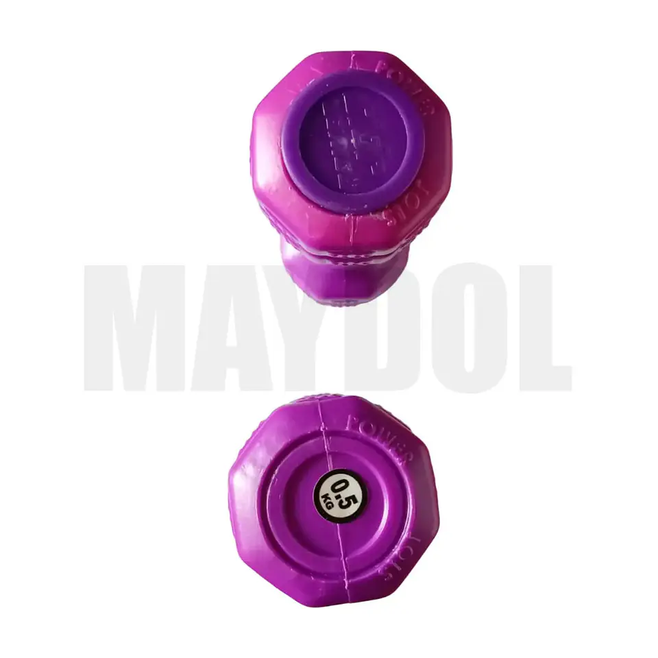 Mancuernas de Vinil 0.5 kg (Par) – Pesas Antideslizantes para Fitness y Tonificación Lila 3