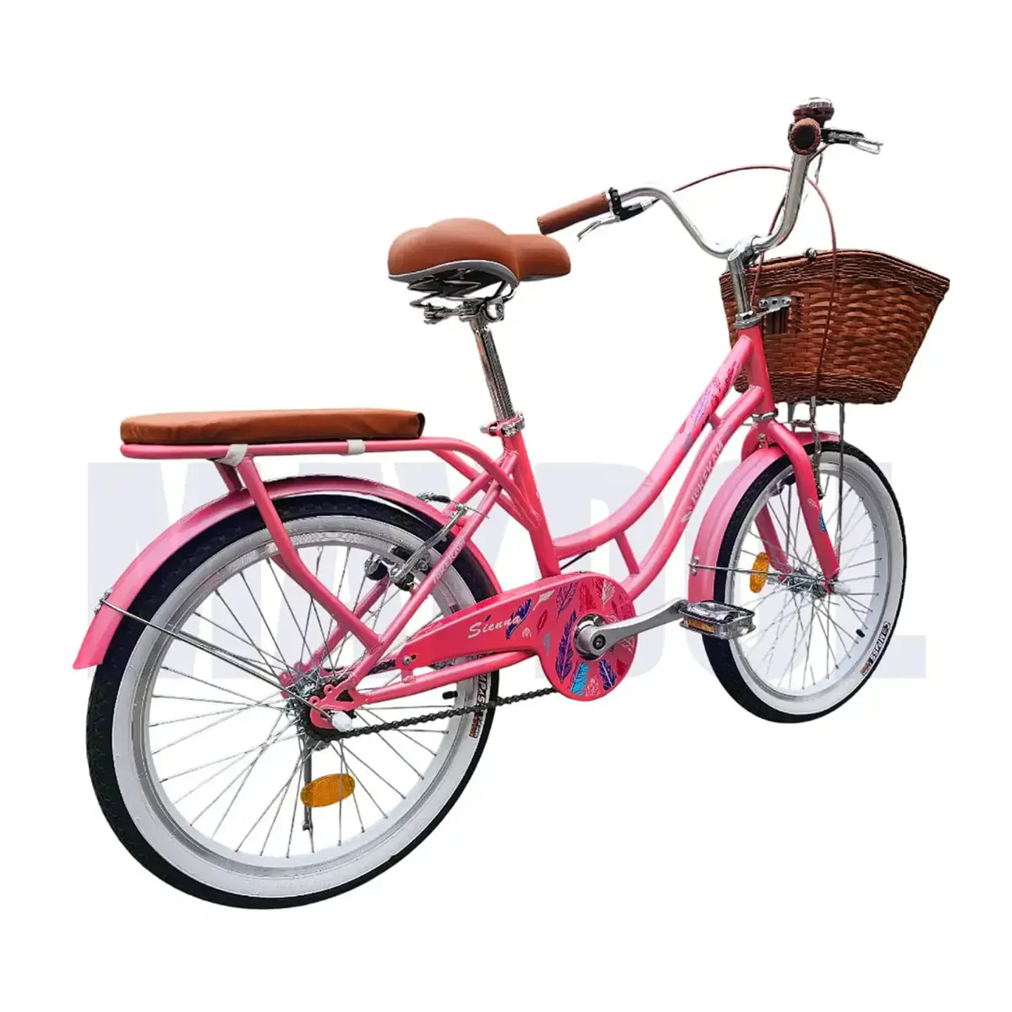 Bicicleta Vintage Aro 20 Fucsia con Canasta y Parrilla 3