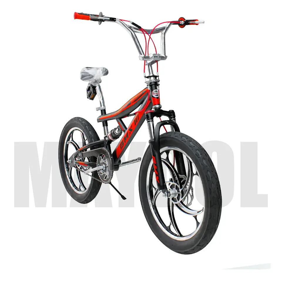 Bicicleta BMX Aro 20 Doble Suspensión Negro/Rojo 2