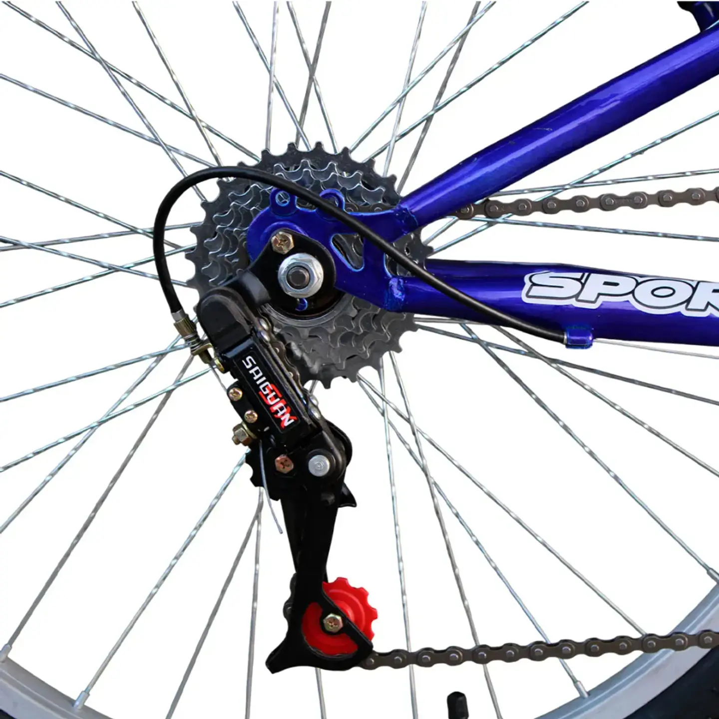 Bicicleta MTB Maydol Aro 24 con 16 Velocidades Azul y Accesorios 7