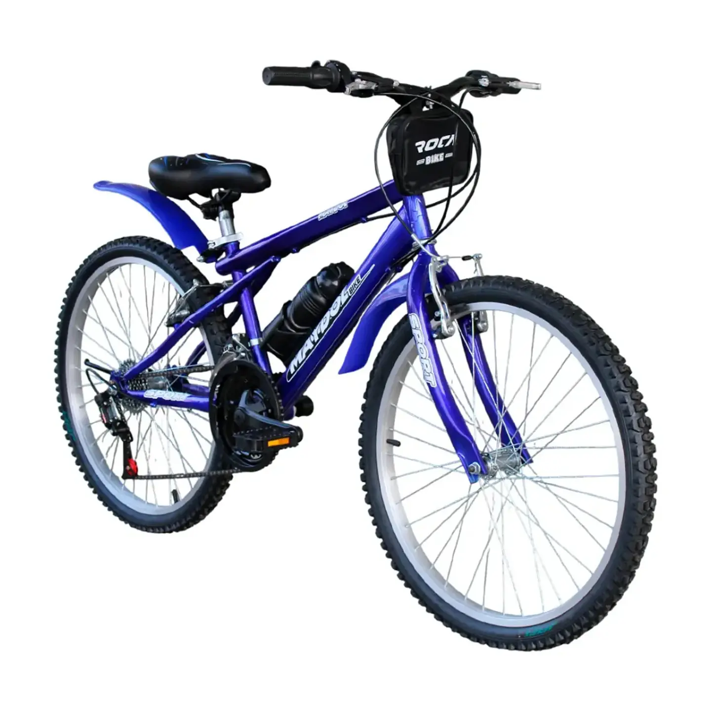 Bicicleta MTB Maydol Aro 24 con 16 Velocidades Azul y Accesorios 2