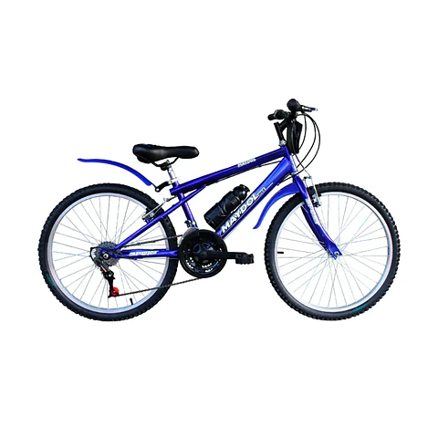 Bicicleta MTB Maydol Aro 24 con 16 Velocidades Azul y Accesorios