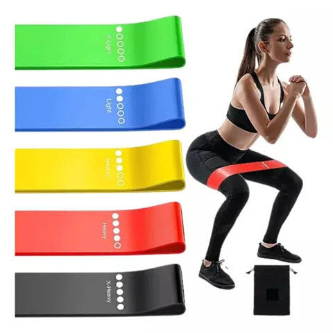 Set de 5 Bandas Cerradas de Látex Arcoíris - 5 Niveles de Resistencia Pro