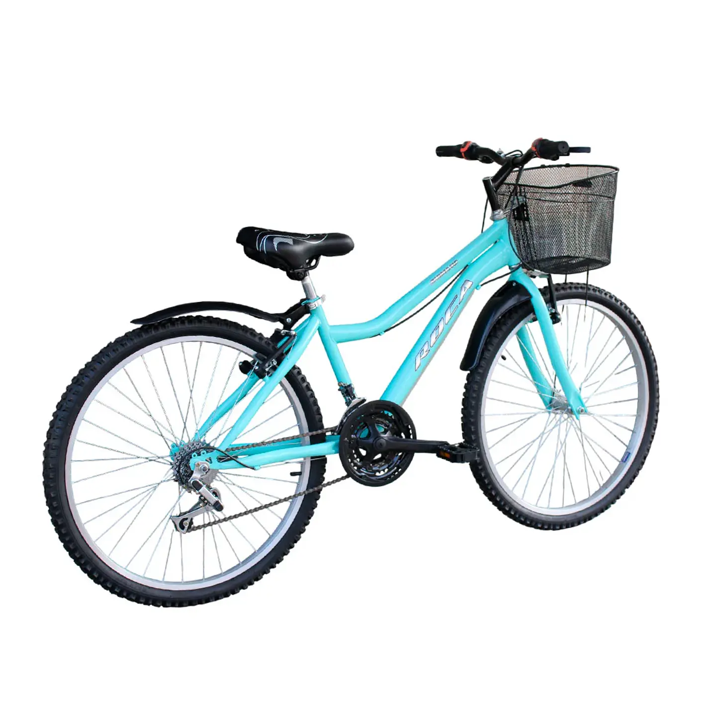 Bicicleta MTB Dama Aro 26 con Canasta y 18 Velocidades Verde 3