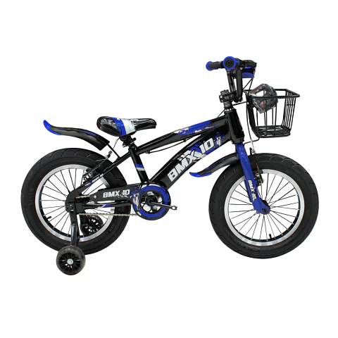 Bicicleta BMX Space Aro 16 Negro/Azul con Ruedas Auxiliares